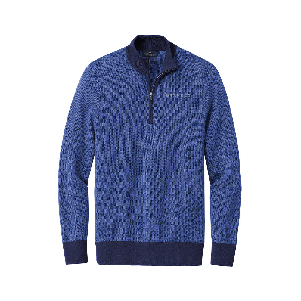 Brooks Brothers Washable Merino Birdseye 1/4-Zip Sweater